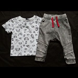 Fierce Frank Fish Print Boy’s Set 2 Pcs 6-9M - New